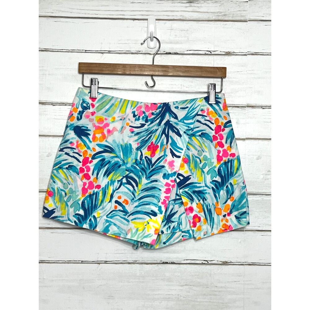 Lilly Pulitzer Marii Skort Serene Blue Tippy Top Print Envelope Skort Size 0